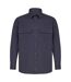 Mens Cotton Drill Overshirt Navy Front Row-2