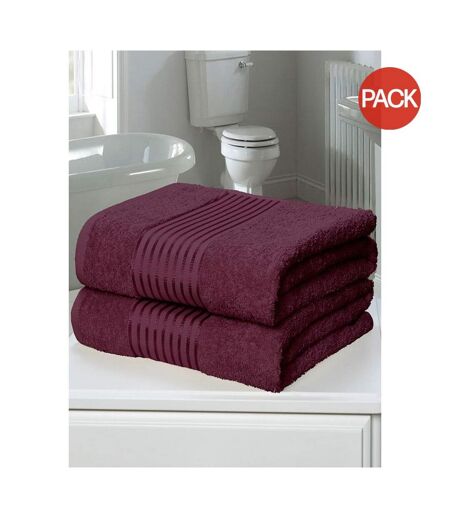 Pack of 2  Windsor towel  one size plum Rapport