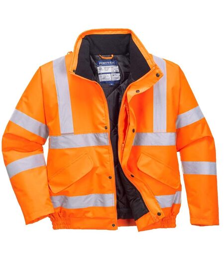 Mens hi-vis safety bomber jacket orange Portwest