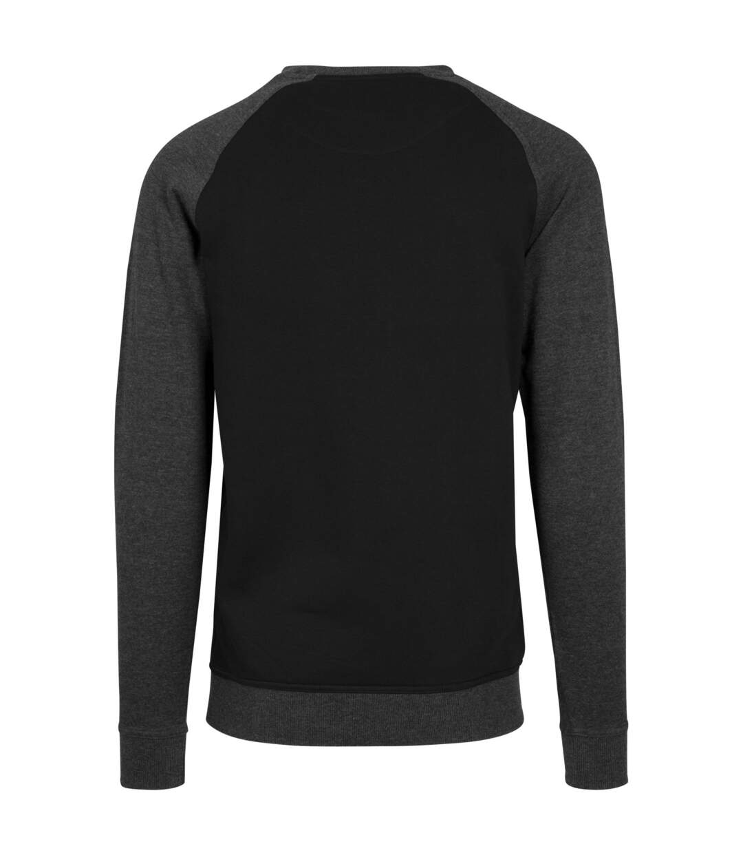 T-shirt Manches Raglan Homme Noir Charbon Chiné Build Your Brand-2