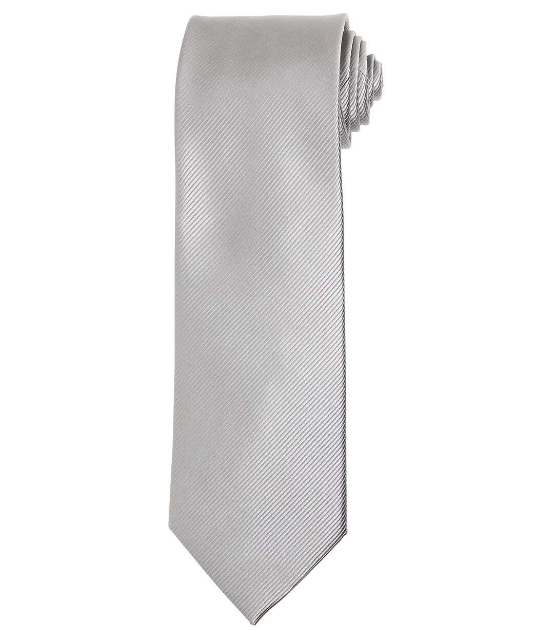 Cravate en soie - PB795 - gris silver-1