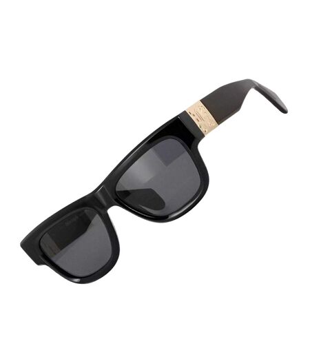 Mens Merrill Rectangular Gold Detail Sunglasses One Size Black Dark Grey Palm Angels