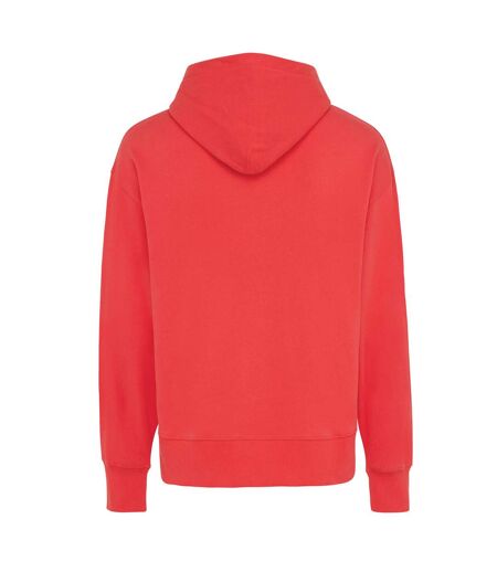 Unisex adult yoho recycled cotton relaxed fit hoodie luscious red Iqoniq