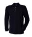 Henbury Mens Classic Plain Long Sleeve Cotton Polo Shirt (Navy) - UTRW618