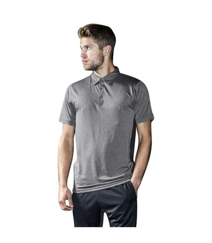 Tombo Mens Short Collar Short Sleeve Polo Shirt (Gray Marl/Gray)