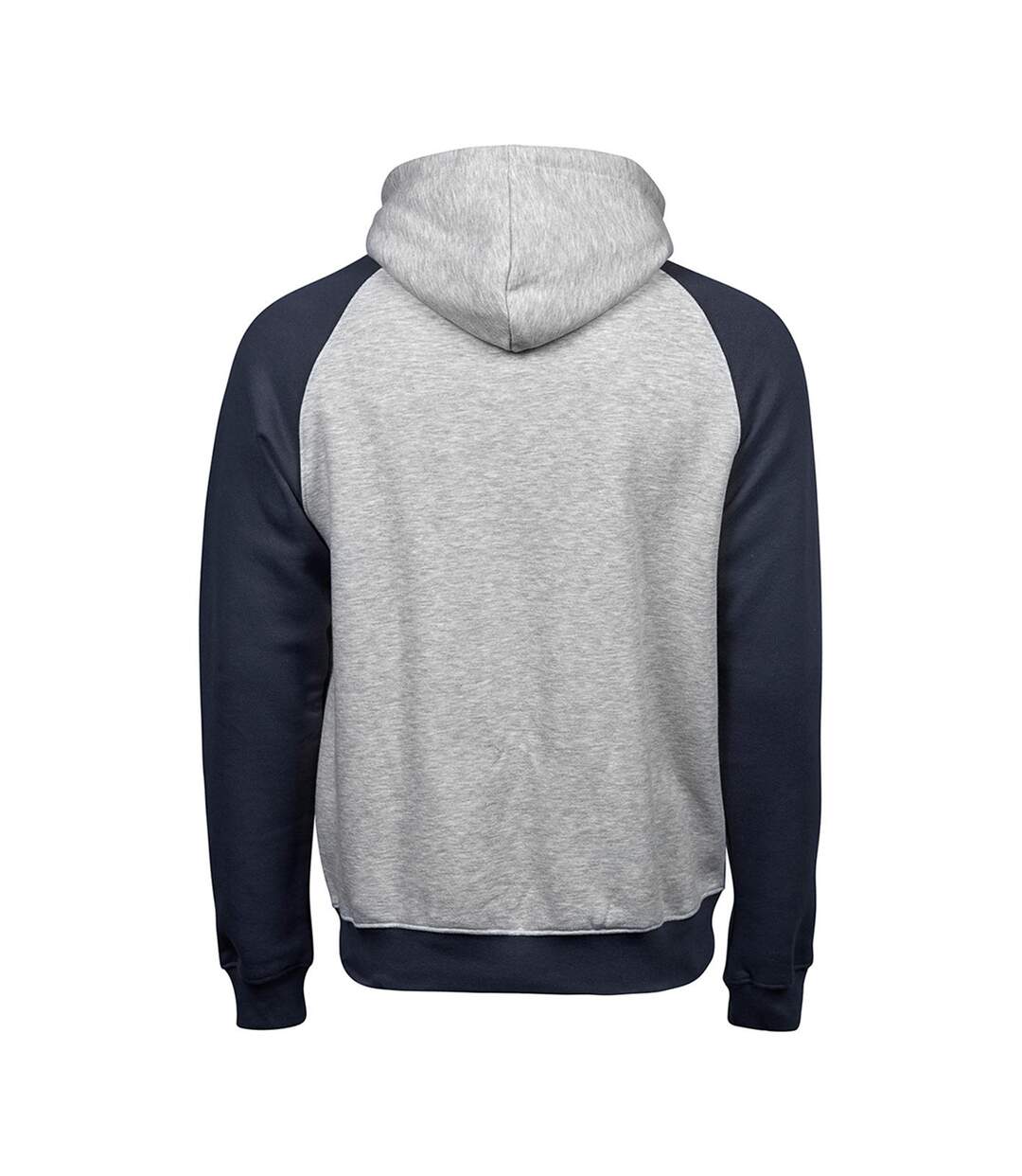 Tee Jays Mens Two Tone Raglan Hooded Sweatshirt (Heather Gray/Navy) - UTPC3428-2