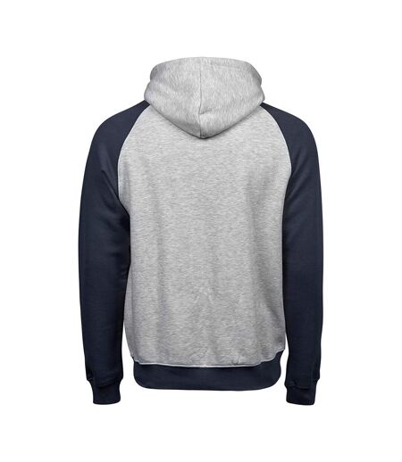 Tee Jays Mens Two Tone Raglan Hooded Sweatshirt (Heather Gray/Navy) - UTPC3428