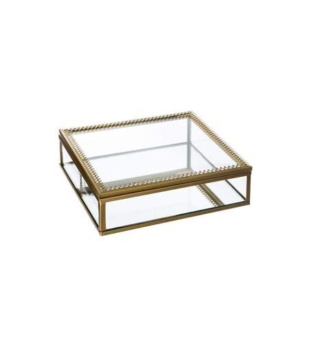 Lot de 2 Boîtes à Bijoux en Verre Stylish 18cm Or