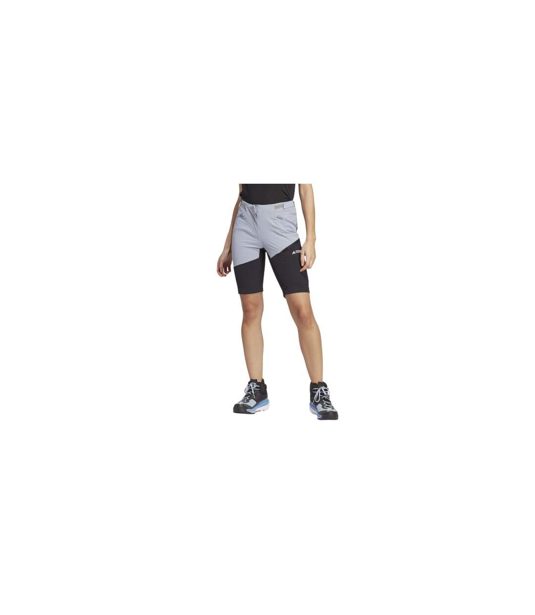 Womens/ladies Xpr Slim Shorts Silver Black Adidas-1