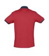 SOLS Prince Unisex Contrast Pique Short Sleeve Cotton Polo Shirt (Red/French Navy) - UTPC323