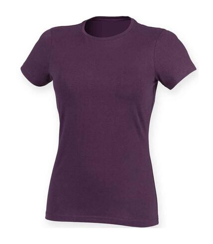 Womens/ladies feel good t-shirt purple SF