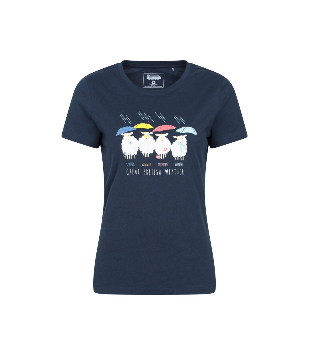 T-shirt great british weather femme bleu marine Mountain Warehouse-1