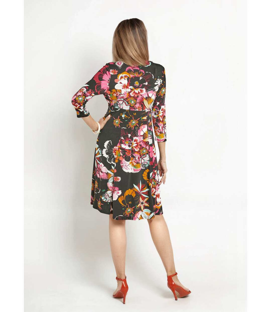 Robe cache-c¿ur motif fleuri japonisant-2