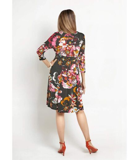 Robe cache-c¿ur motif fleuri japonisant
