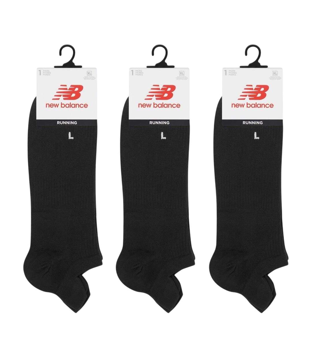 Pack Of 3  Unisex Adult Running Trainer Socks  Black New Balance-2