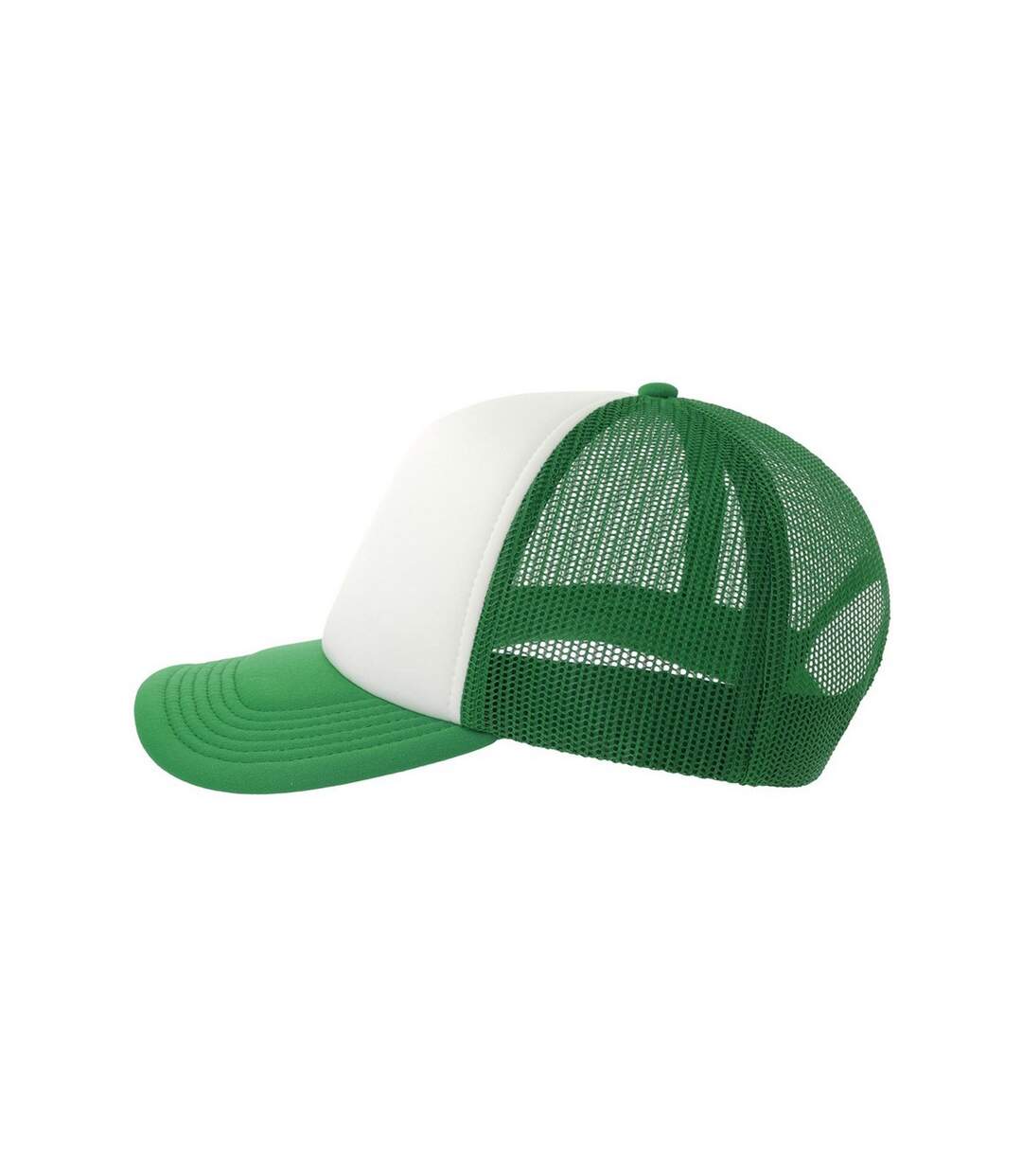 Casquette Trucker Motif/style 5 Panneaux Rapper-s Adulte Blanc Vert Atlantis-4