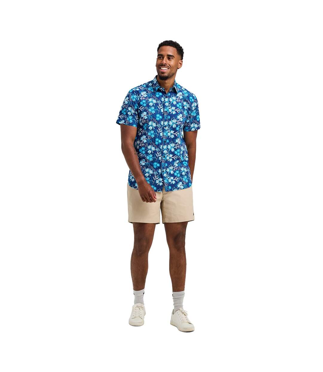 Mens blossom short-sleeved shirt navy Raging Bull-4