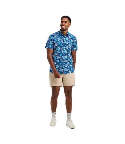 Mens Blossom Short-sleeved Shirt Navy Raging Bull