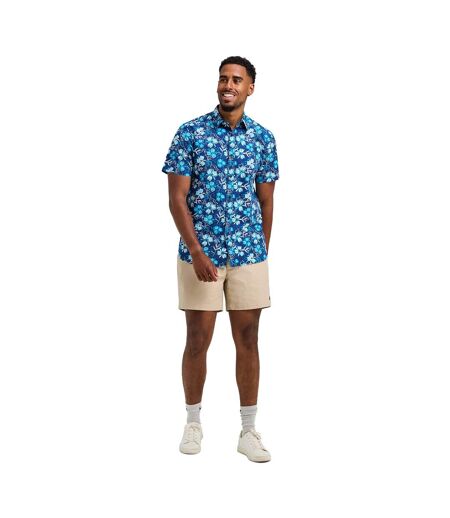 Mens blossom short-sleeved shirt navy Raging Bull