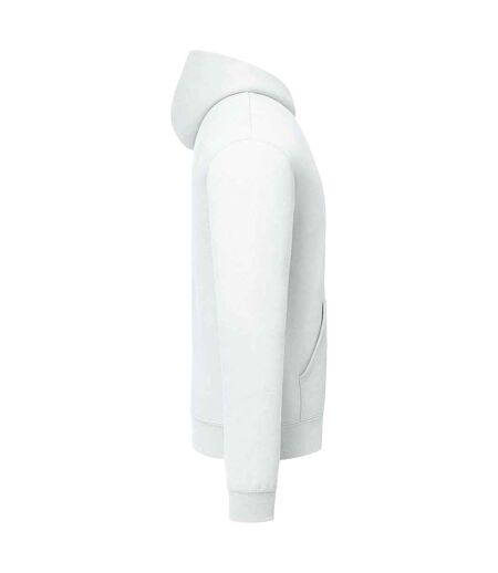 Mens supercotton plain hooded sweatshirt white Fruit of the Loom