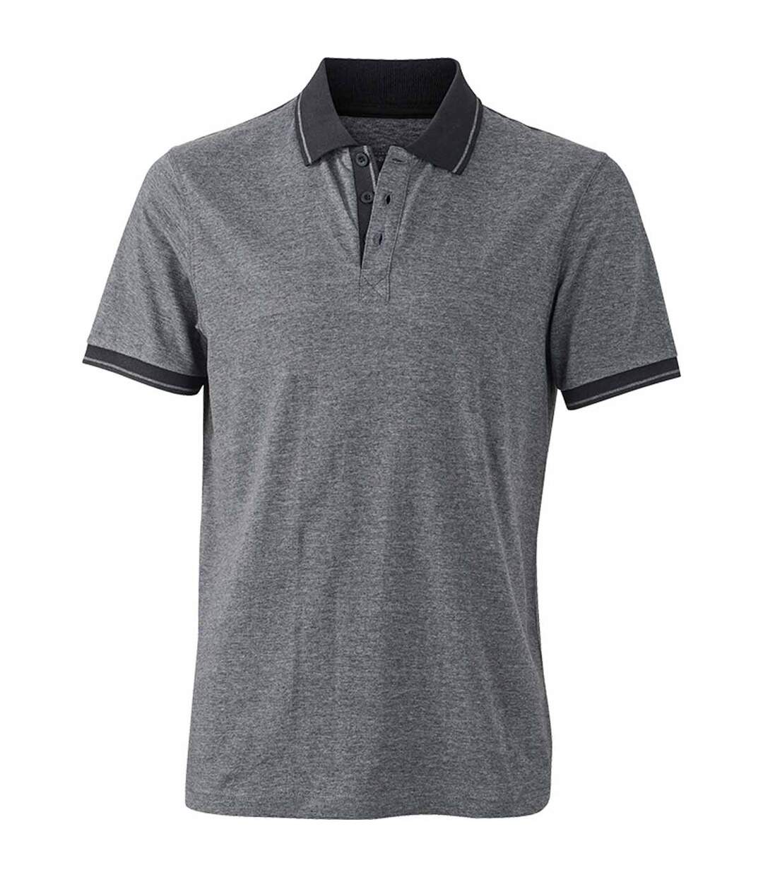 Polo homme mélange - JN706 - noir