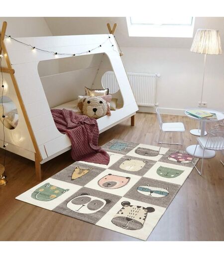 Tapis enfant tissé motif animaux ZOO 2