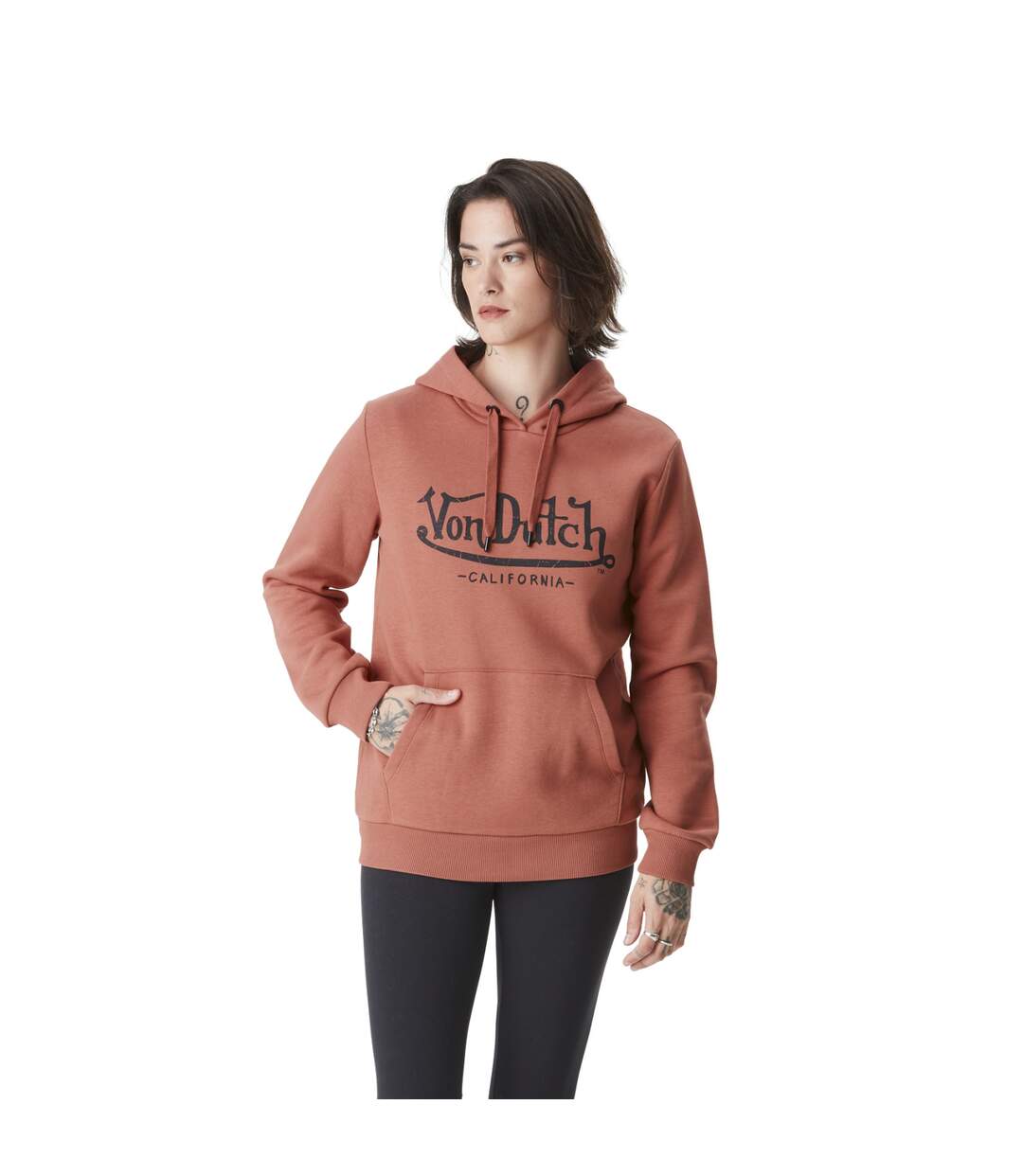 Sweat femme à capuche et print devant Basic Vondutch