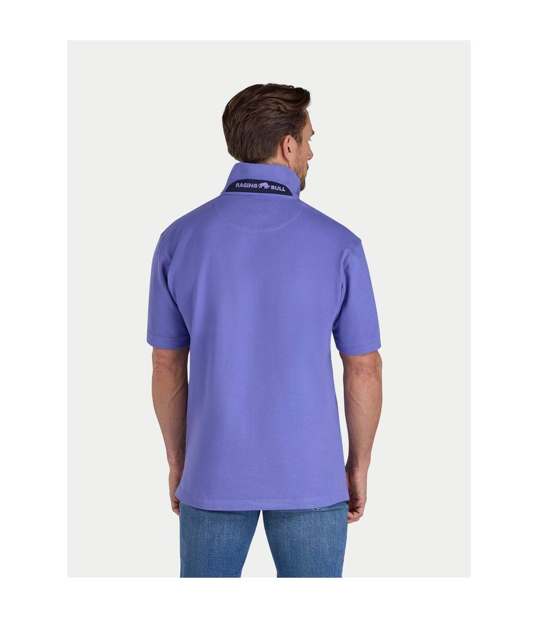 Mens Classic Organic Polo Shirt Purple Raging Bull-2