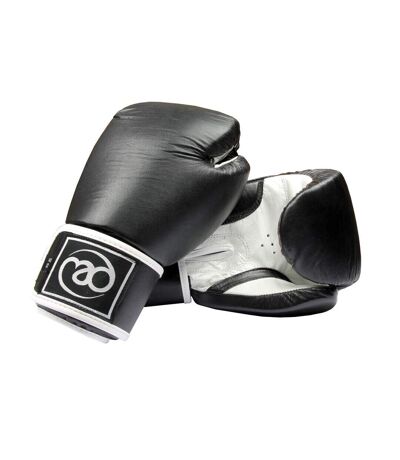 Boxing Mad - Gants de boxe PRO - Adulte (Noir / Blanc métallique) - UTMQ175