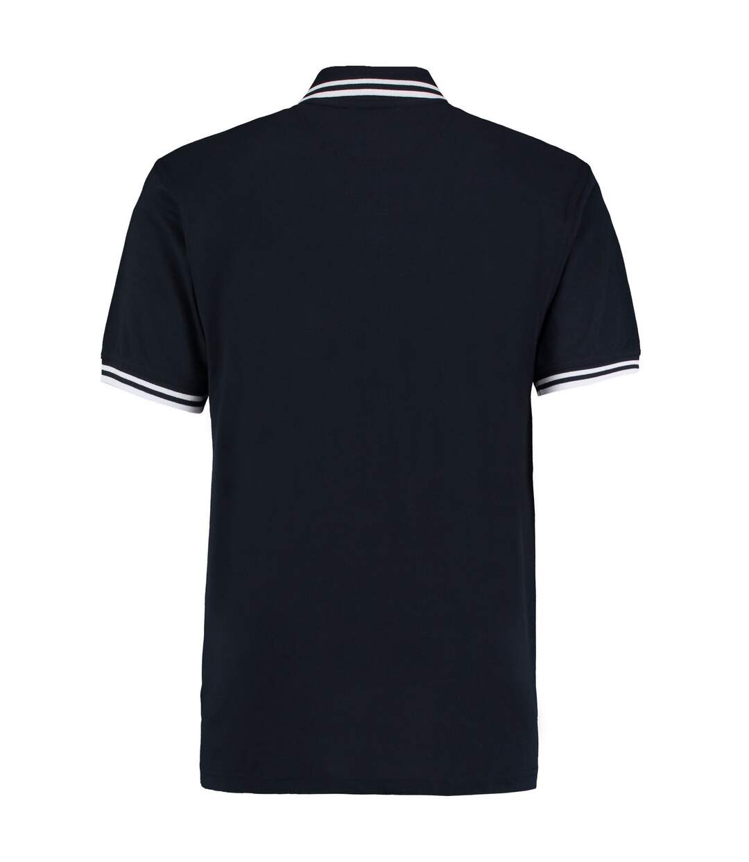 Mens Tipped Cotton Pique Polo Shirt Navy White Kustom Kit-2