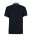 Mens Tipped Cotton Pique Polo Shirt Navy White Kustom Kit-2