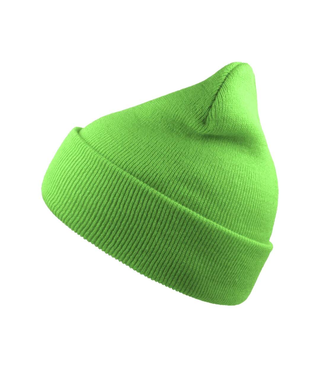 Unisex adult wind recycled cuffed beanie safety green Atlantis-1