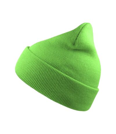 Unisex adult wind recycled cuffed beanie safety green Atlantis