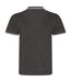 Mens t-shirt polo hommes gris foncé / blanc AWDis-2