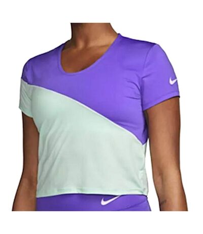 T-shirt violet/vert femme nike  retro run - l
