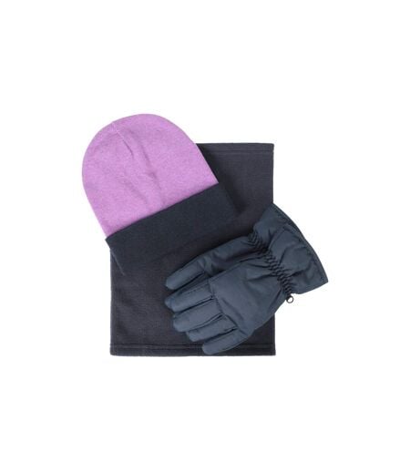 Womens/ladies Snow Accessories Set L Lilac Mountain Warehouse