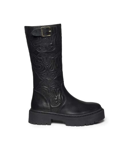 Womens/ladies Gelina Leather Knee-high Boots Black Steve Madden