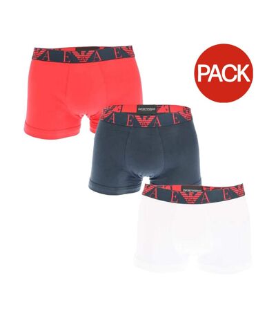 Pack Of 3  Mens Boxer Shorts  White Black Red Emporio Armani