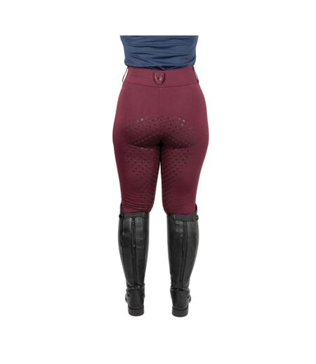 Womens/ladies Torrellas Horse Riding Tights Wine HYCONIC