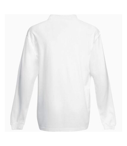 Fruit Of The Loom Mens Premium Long Sleeve Polo Shirt (White)