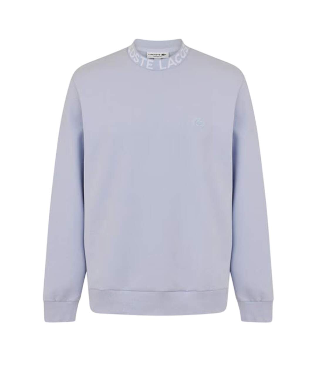 Mens Lettering Crew Neck Sweatshirt Light Blue Lacoste-1
