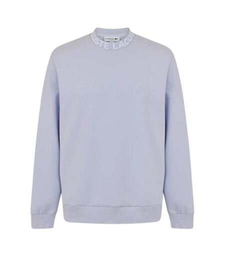 Mens Lettering Crew Neck Sweatshirt Light Blue Lacoste