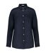 Womens/ladies Linen Long-sleeved Shirt Navy Spasso-1