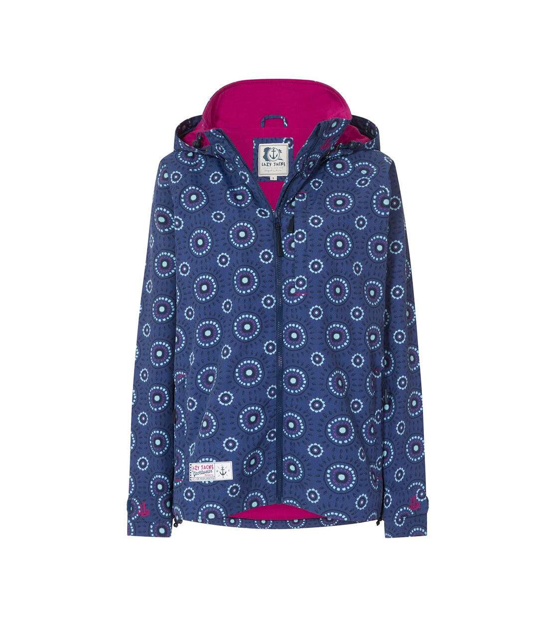 Womens/ladies Circle Waterproof Jacket Blue Pink Lazy Jacks-1