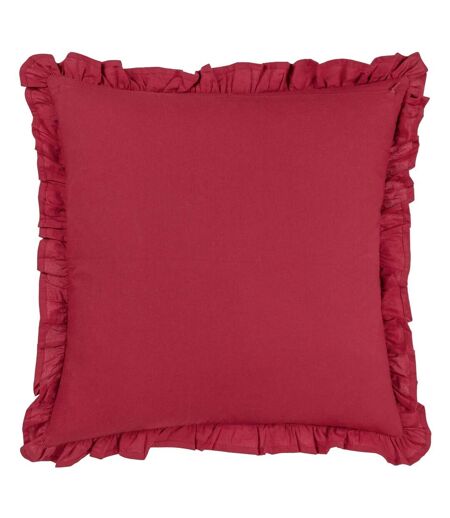 Montrose pleated floral cushion cover 50cm x 50cm redcurrant Paoletti