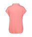 Polo Manches Courtes À Col V Motif/style Uni Femme Rose Corail Regatta-2
