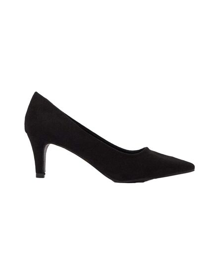 Womens/ladies Dora Kitten Heel Court Shoes Natural Black Dorothy Perkins