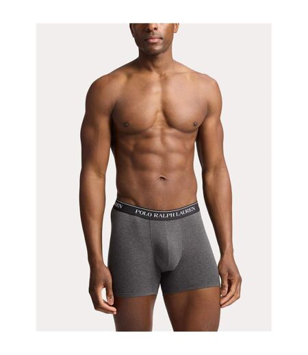 Pack Of 3  Mens Boxer Shorts  Black Heather Grey Red Marl Ralph Lauren