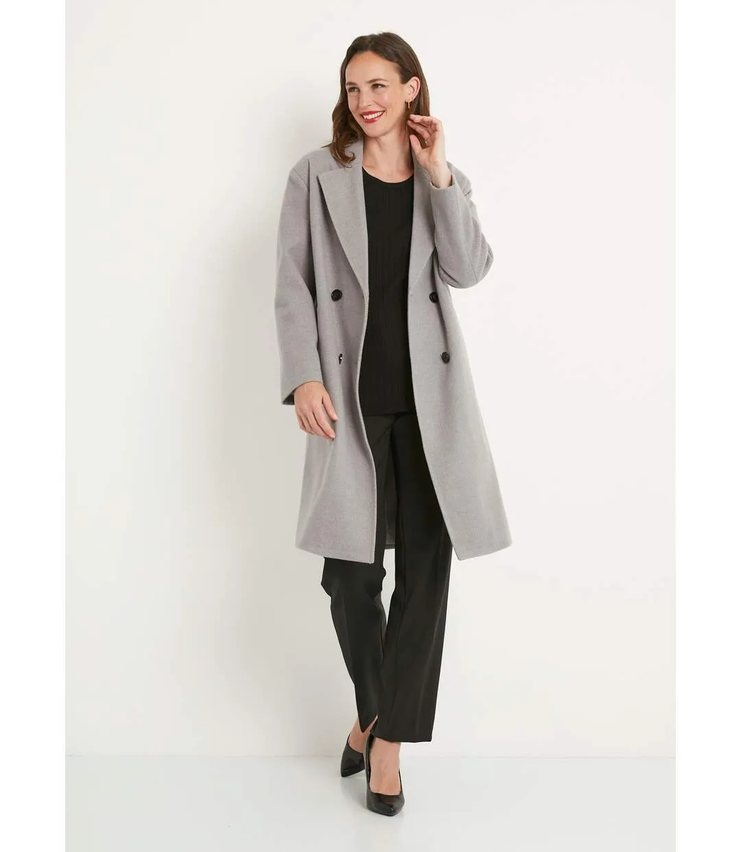Manteau double boutonnage col tailleur-3