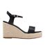 Womens/ladies Maderia Leather Wedge Sandals Black Boss-3